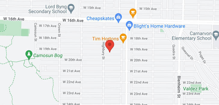 map of 3756 W 19TH AVENUE